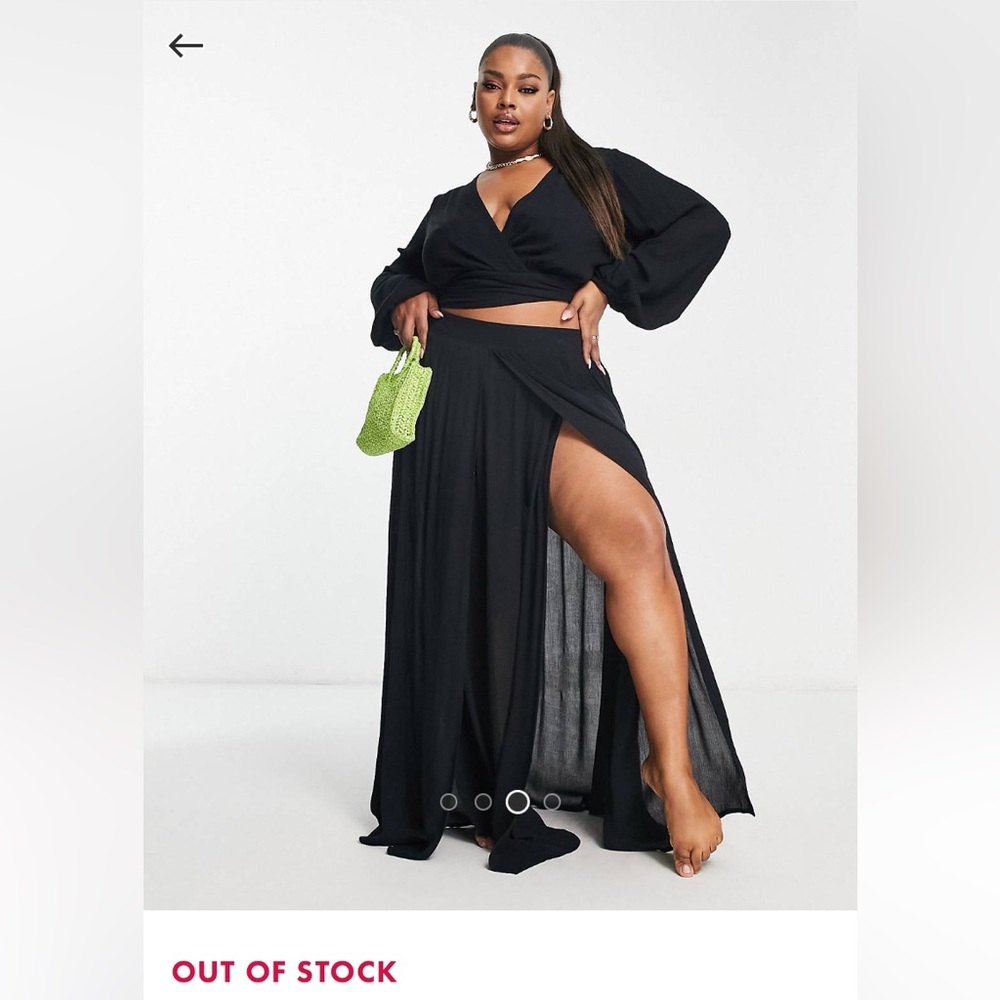 ASOS WRAP BEACH CROP TOP AND SKIRT SET